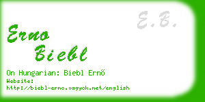 erno biebl business card